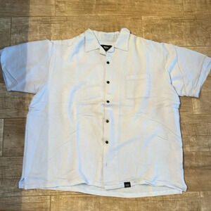 Massimo light blue rayon/polyester button up shirt